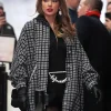 Taylor Swift Black And White Tweed Coat