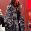 Taylor Swift Chiefs Texans Game Black And White Tweed Coat