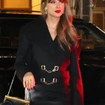 Taylor Swift Gemstone Button Cropped Peacoat