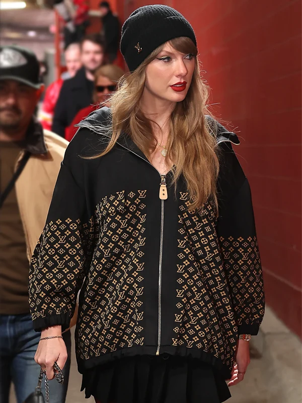 Taylor Swift Louis Vuitton Monogram Jacquard Knit Jacket Black