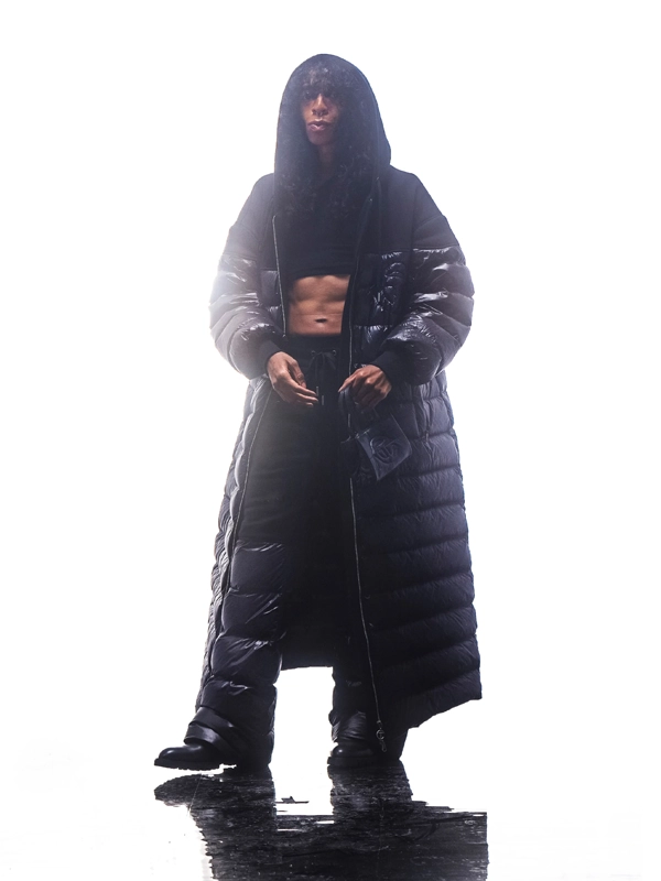 Telfar Black Puffer Jacket Coat