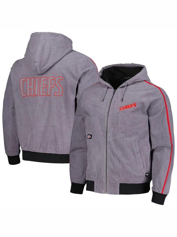 The Wild Collective Kansas City Chiefs Corduroy Jacket Grey