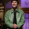 Timothée Chalamet Green Leather SNL Jacket