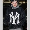 Timothée Chalamet Mowalola Runway My City Black Bomber Jacket