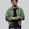 Timothée Chalamet SNL Green Leather Jacket