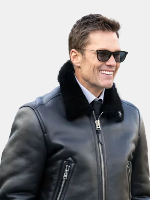 Tom Brady NFC Wild Card Playoffs Leather Jacket Black