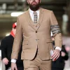 Travis Kelce Chiefs vs Bills Game Brown Striped Suit