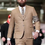 Travis Kelce Thom Browne Striped Suit