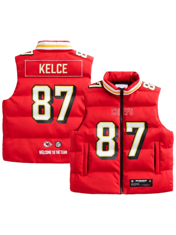 Travis Kelce Kansas City Chiefs Off Season Player Puffer Vest Red