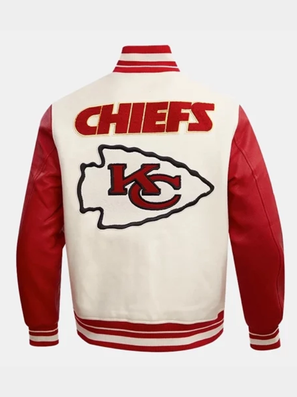 Tyler Hynes Kansas City Chiefs White & Red Varsity Jacket