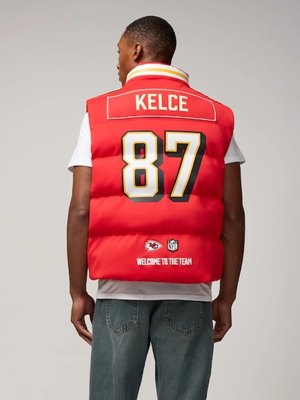 Unisex Travis Kelce Red Kansas City Chiefs Off Season x NFL Player Puffer Vest Red