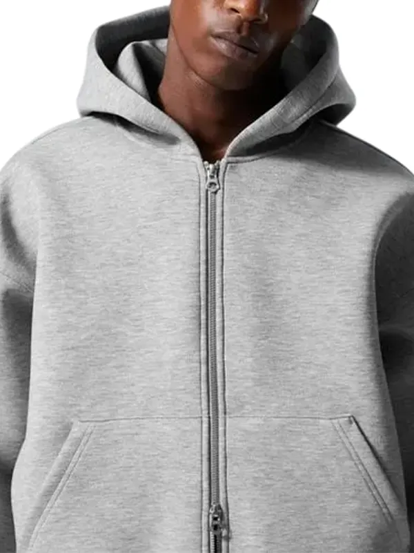 Weekday Scuba Zip Hoodie Grey