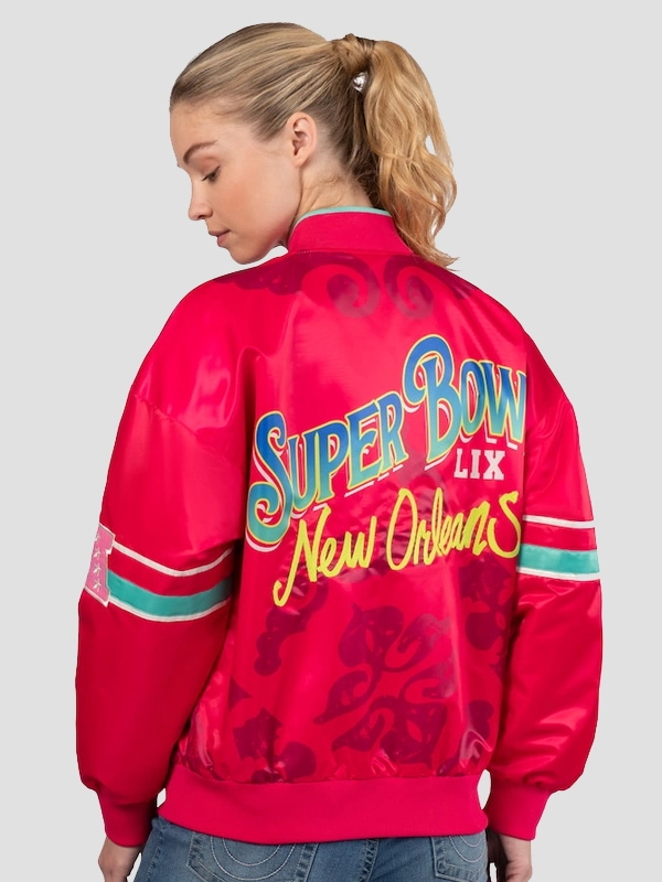 Women's Starter Red Super Bowl LIX Interception Full-Snap Varsity Jacket