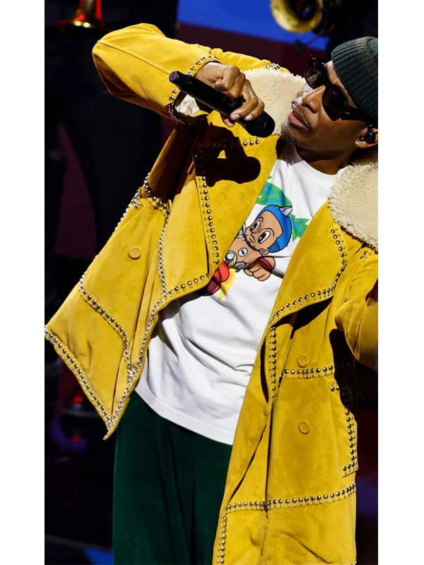 2025 NBA All-Star Game Raphael Saadiq Mustard Studded Jacket