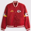 Abercrombie Chiefs Varsity Bomber Jacket Red