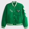 Abercrombie Eagles Varsity Bomber Jacket Green