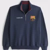 Abercrombie FC Barcelona Graphic Half-Zip Sweatshirt Blue