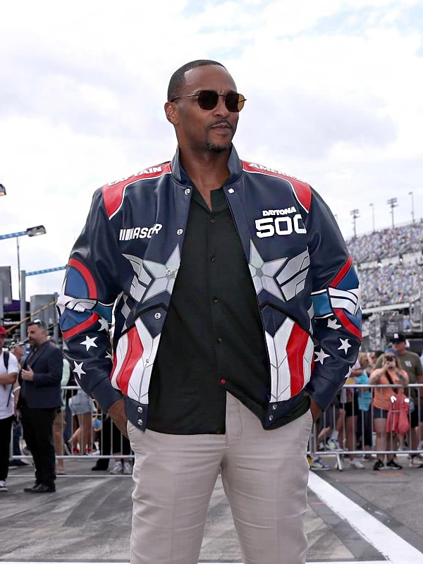 Anthony Mackie Daytona 500 Nascar Leather Jacket