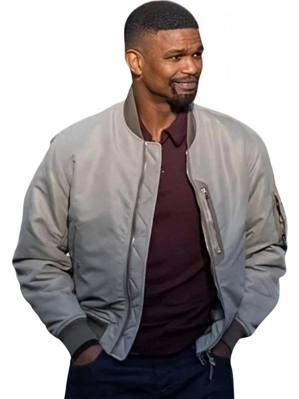 Back in Action Jamie Foxx Bomber Jacket Grey