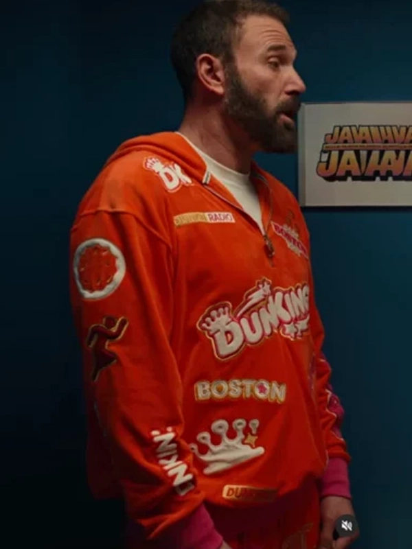 Ben Affleck Super Bowl Dunkings Track Jacket Orange