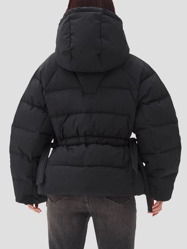 Black Tech Oversized Puffer Jacket Ganni