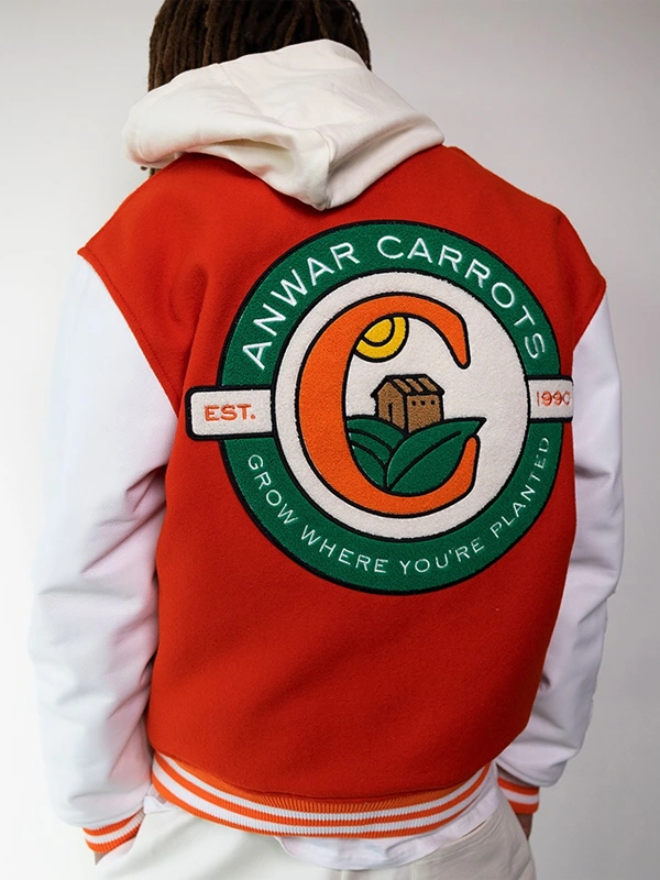 Carrots x Walmart Red & White Varsity Jacket