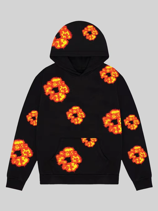 Denim Tears x Offset Wreath Flower Hoodie Black