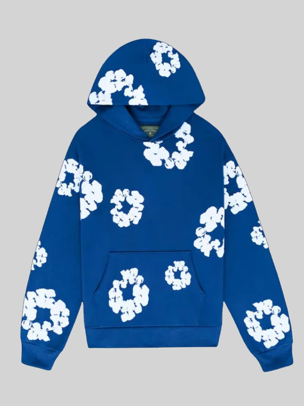 Denim Tears x Offset Wreath Flower Hoodie Blue