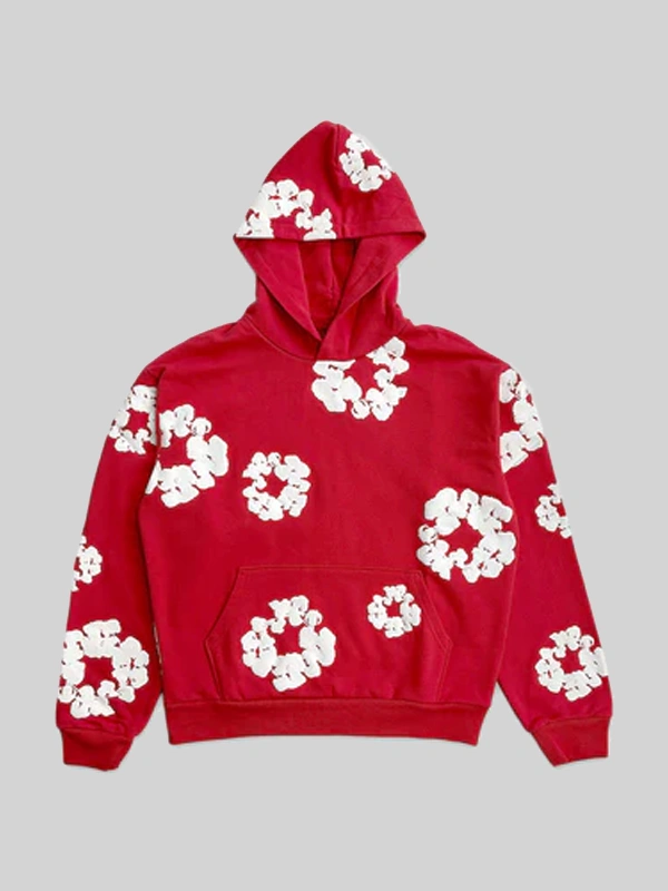 Denim Tears x Offset Wreath Flower Hoodie Red