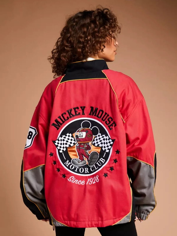 Disney Land Mickey Mouse Motor Club Racing Bomber Jacket