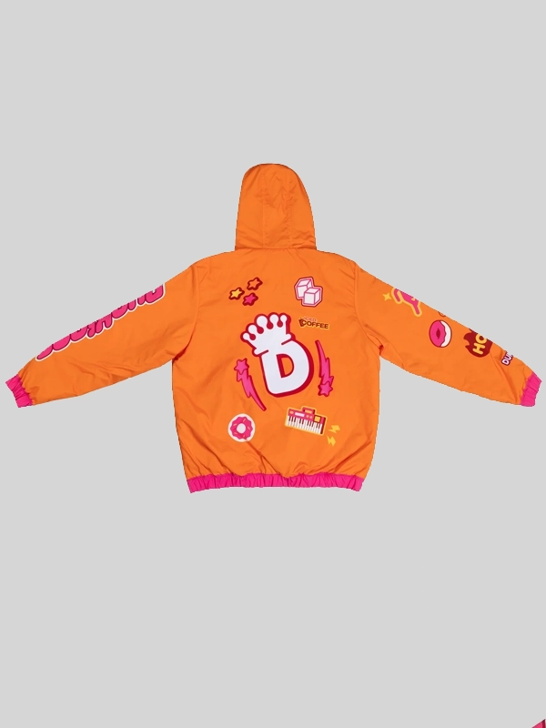 DunKings Premium Lined Orange Pullover Hooded Jacket