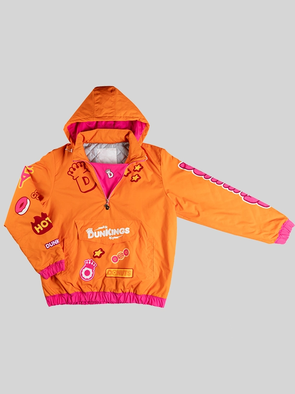 DunKings Premium Lined Pullover Jacket Orange