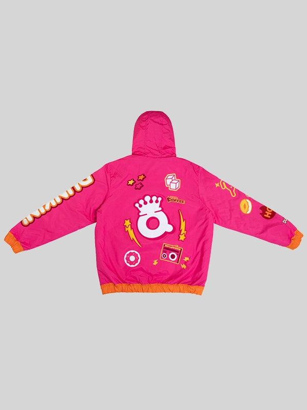 DunQueens Premium Lined Pink Pullover Hooded Jacket