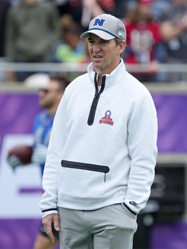 Eli Manning Pro Bowl Games 2025 Half-Zip Jacket White