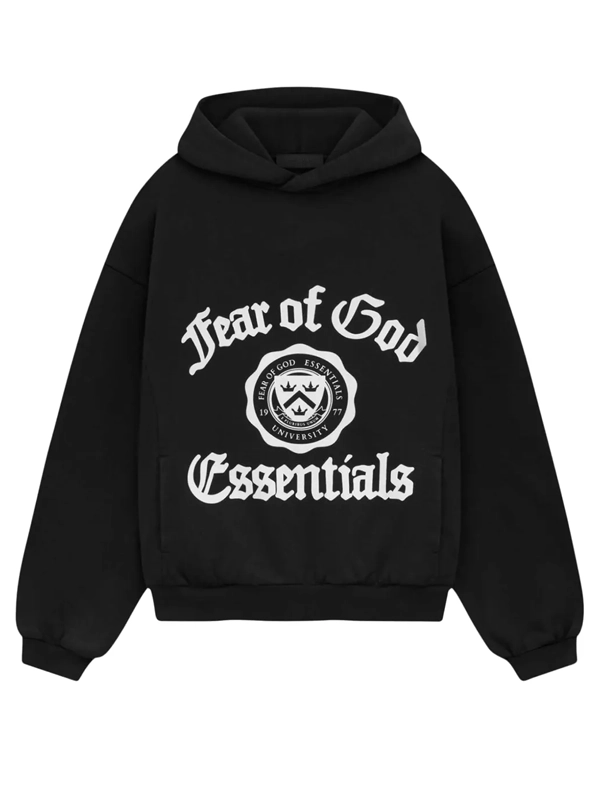 Fear OF God Essentials University Hoodie Black