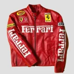 Ferrari Motorcycle Red Racing Leather Jacket