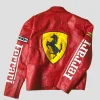 Ferrari Red Leather Motorcycle Racing Jacket