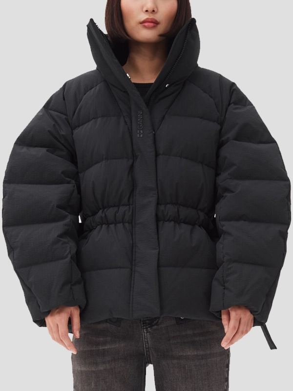 Ganni Black Oversized Puffer Jacket