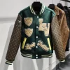 Green and Brown LV Atelier Fight Camp Varsity Jacket