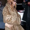 Hailey Bieber Faux Fur Leopard Print Coat