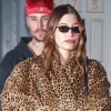 Hailey Bieber Leopard Coat