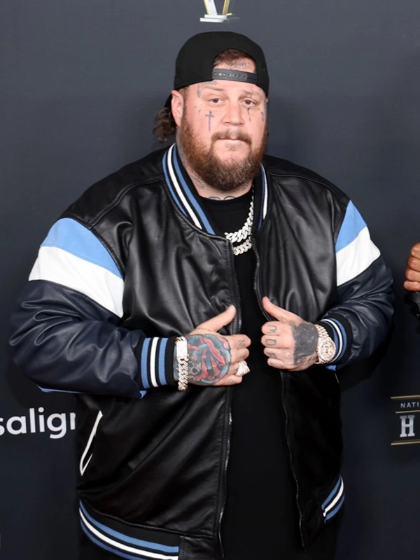 Jelly Roll 14th Annual Honors Black Leather Bomber Jacket