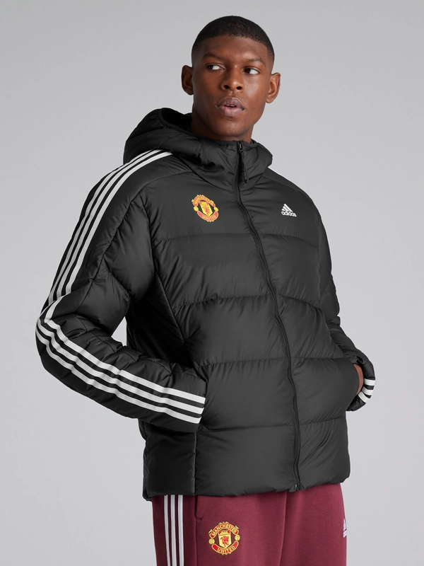 Manchester United x Adidas Essentials Midweight Jacket Black