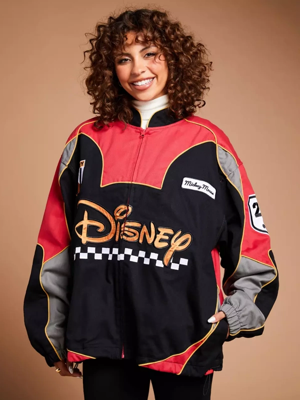 Mickey Mouse Black & Red Motor Club Racing Jacket