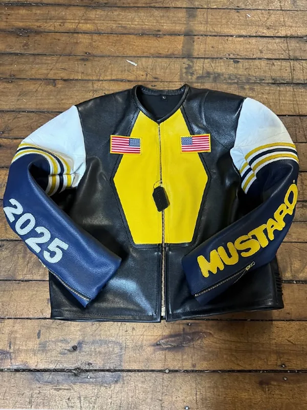 Mustard Super Bowl LIX Halftime Show Vanson Star Leather Jacket