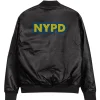 NYPD Black Leather Bomber Jacket