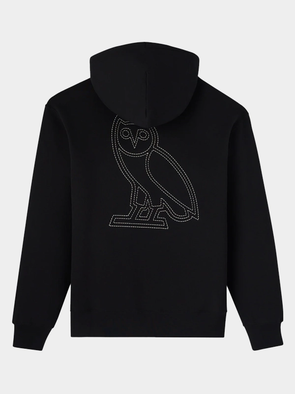 OVO Omega Contrast Stitch Black Hoodie