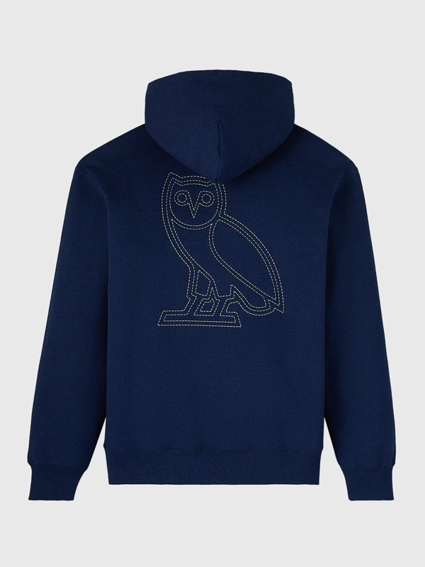 OVO Omega Contrast Stitch Blue Hoodie