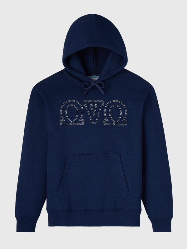 OVO Omega Contrast Stitch Hoodie Blue