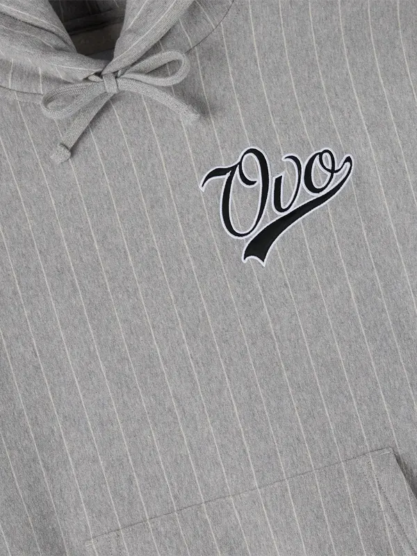 OVO Script Pinstripe Grey Hoodie